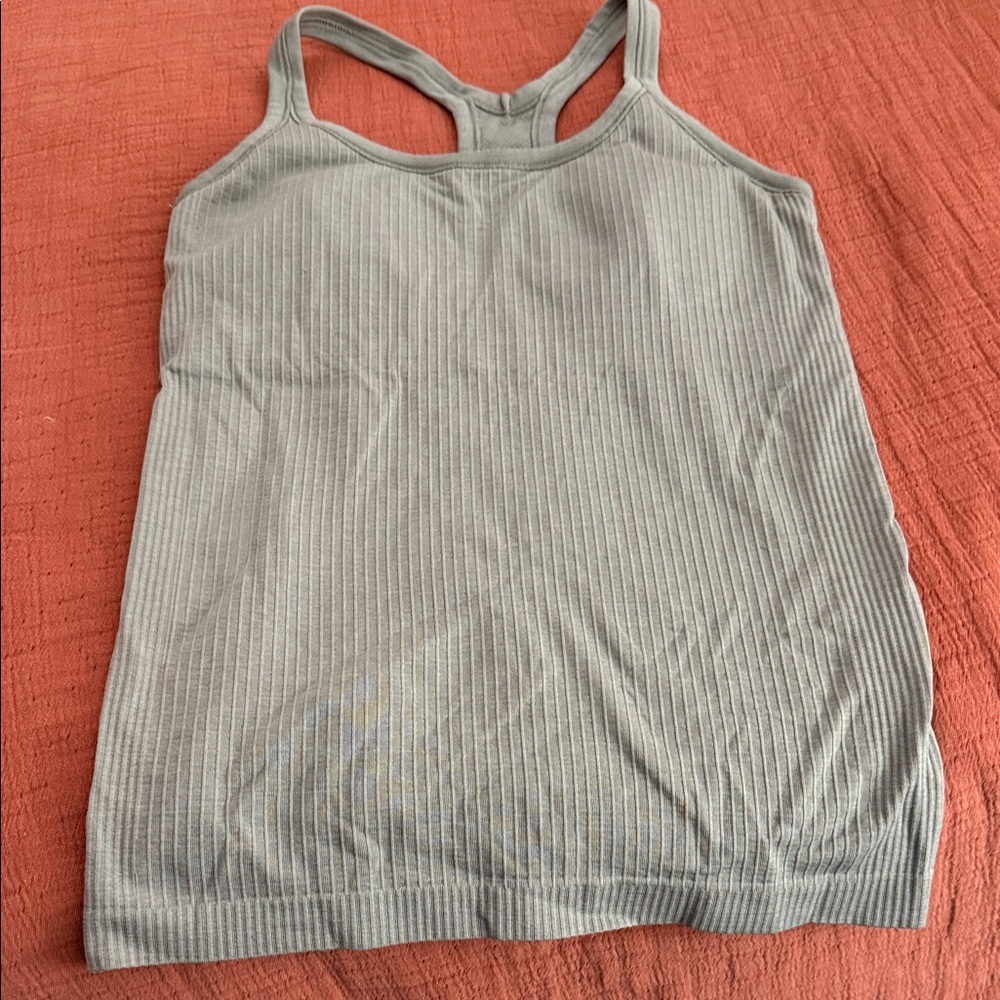 Lululemon Athletica Light Gray Ribbed Tank Top